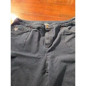Quacker Factory Dream Jeannes 22W Dark Wash Stretch Pull On Straight Leg Pants